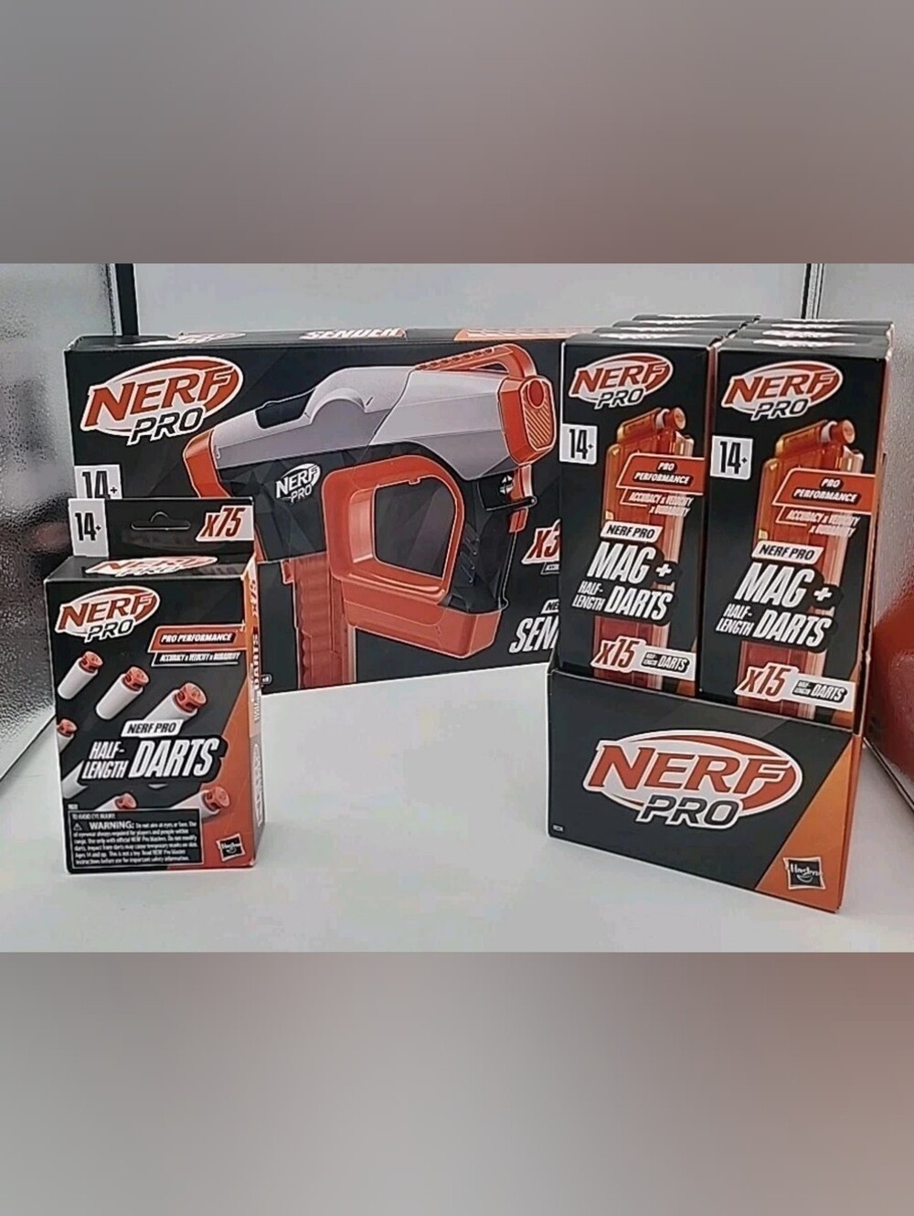 BUNDLE Nerf Pro Blaster Gun. ×1 Gun, ×8 Mag + 15 Dart Per Box. FREE×75 Darts